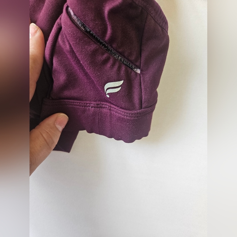 Fabletics-M Burgundy  Sports Bra with Racerback and Wide Elastic Band - Picture 5 of 6